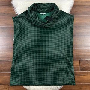 Bryn Walker‎ Size Large Inlet Pike Houndstooth Print Cowl Neck Poncho Top